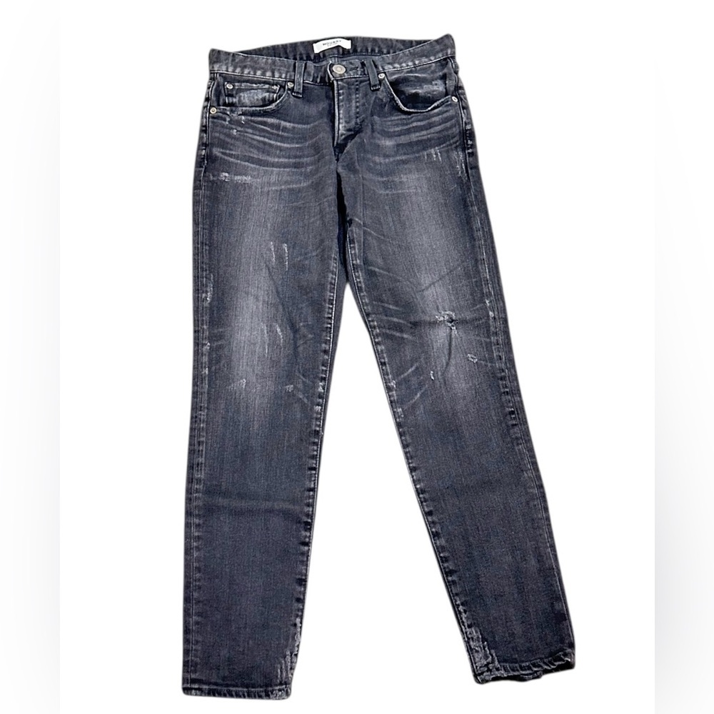 Moussy Vintage Howa black/charcoal gray distressed jeans Japan stretch cotton 27